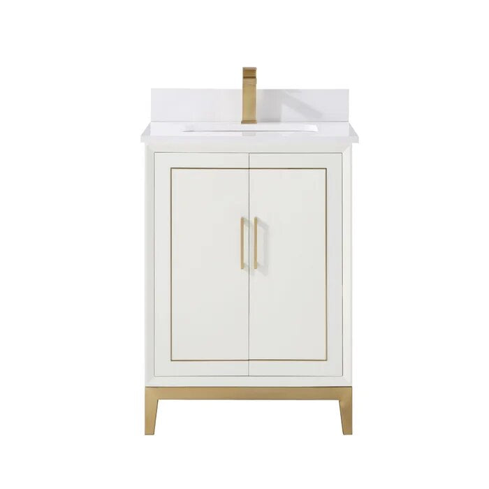 Gracie 24" Bathroom Vanity, White with White Quartz top - Maison&Co.