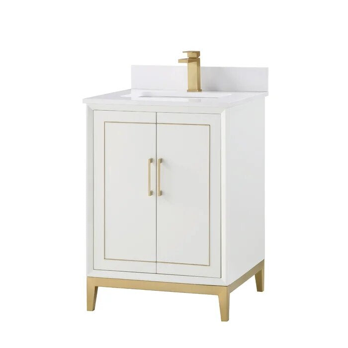 Gracie 24" Bathroom Vanity, White with White Quartz top - Maison&Co.