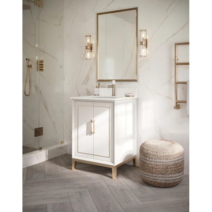 Gracie 24" Bathroom Vanity, White with White Quartz top - Maison&Co.