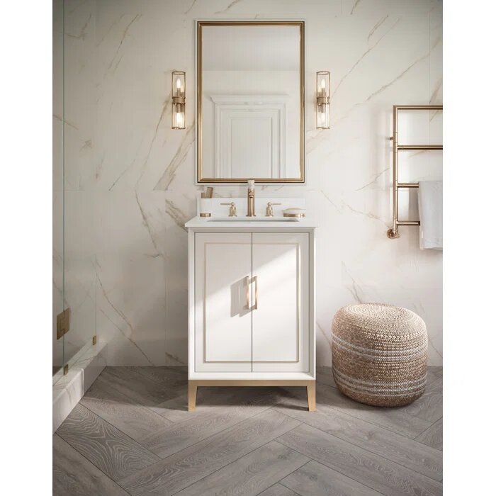 Gracie 24" Bathroom Vanity, White with White Quartz top - Maison&Co.