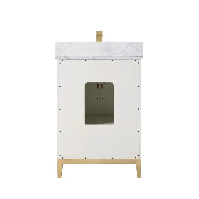 Gracie 24" Bathroom Vanity, White with Carrara Marble top - Maison&Co.