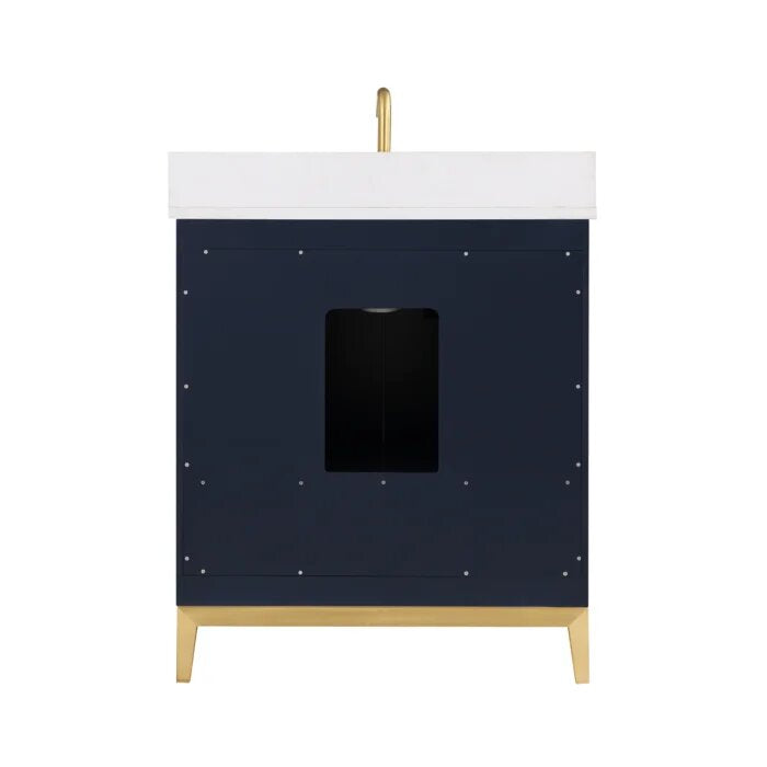 Gracie 30" Bathroom Vanity, Blue with White Quartz top - Maison&Co.