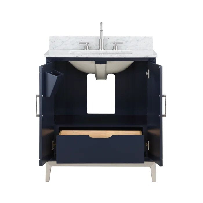 Gracie 30" Bathroom Vanity, Blue with Carrara Marble top - Maison&Co.