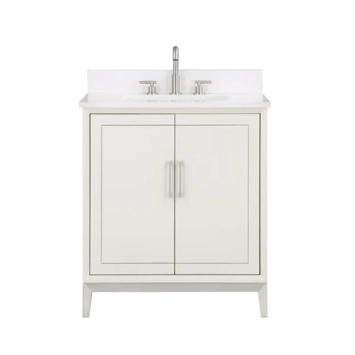 Gracie 30" Bathroom Vanity, White with White Quartz top - Maison&Co.