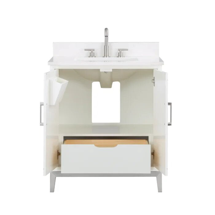 Gracie 30" Bathroom Vanity, White with White Quartz top - Maison&Co.