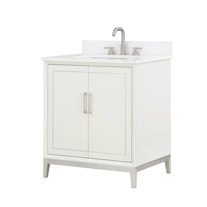Gracie 30" Bathroom Vanity, White with White Quartz top - Maison&Co.