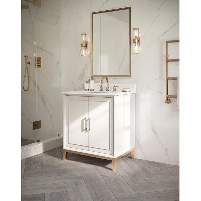 Gracie 30" Bathroom Vanity, White with White Quartz top - Maison&Co.