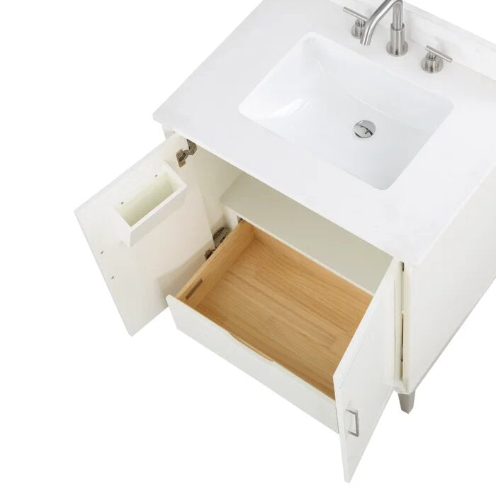 Gracie 30" Bathroom Vanity, White with White Quartz top - Maison&Co.