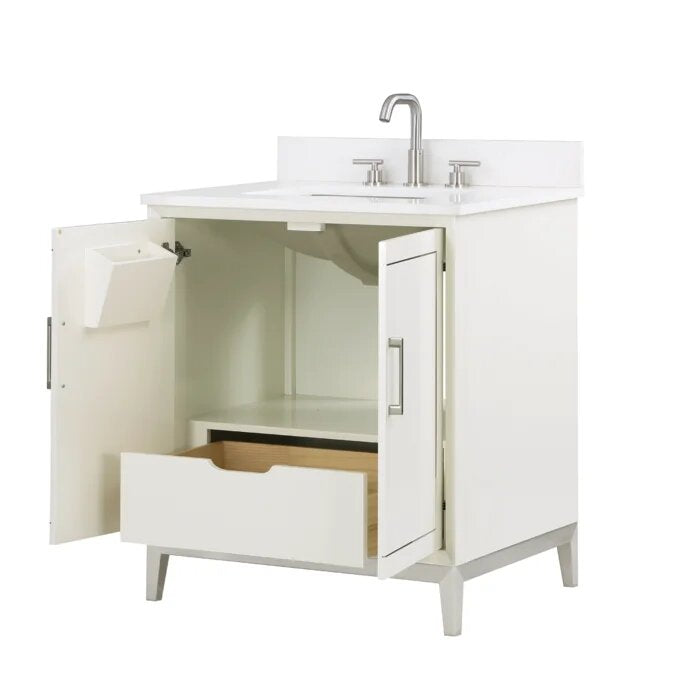 Gracie 30" Bathroom Vanity, White with White Quartz top - Maison&Co.