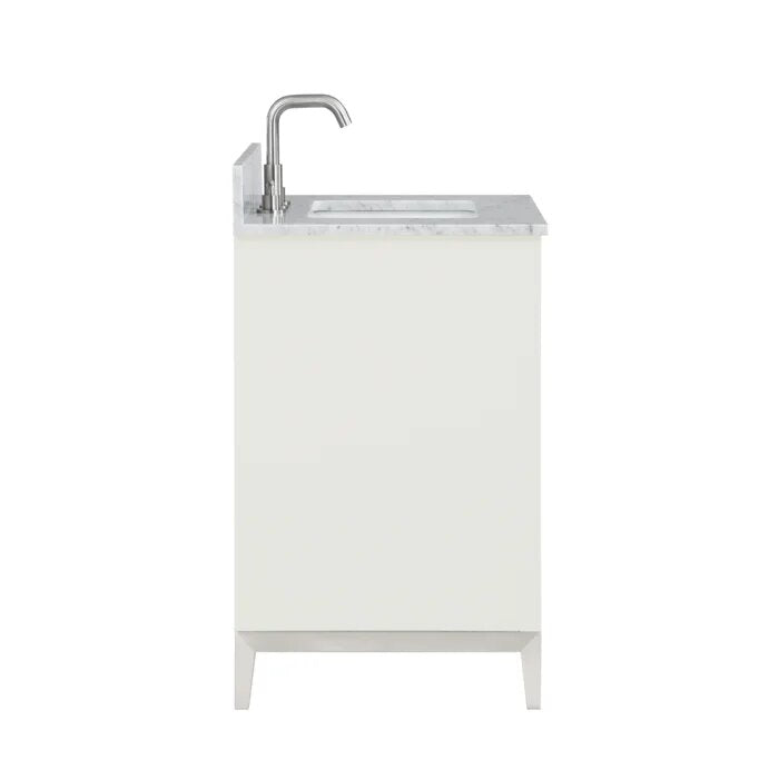 Gracie 30" Bathroom Vanity, White with Carrara Marble top - Maison&Co.