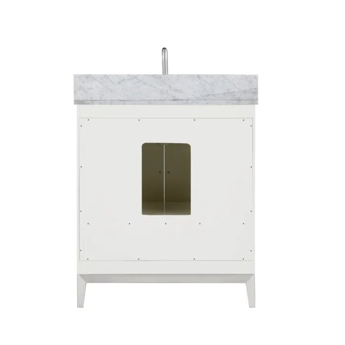 Gracie 30" Bathroom Vanity, White with Carrara Marble top - Maison&Co.