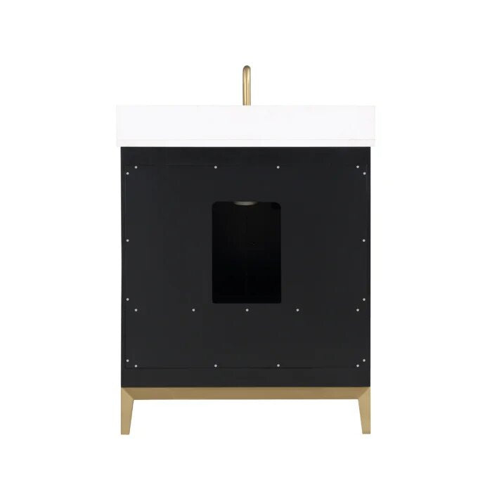 Gracie 30" Bathroom Vanity, Black with White Quartz top - Maison&Co.