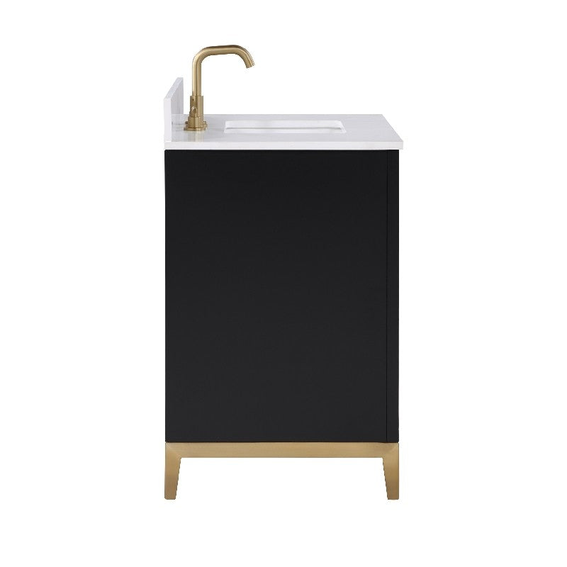 Gracie 36" Bathroom Vanity, Black with White Quartz top - Maison&Co.