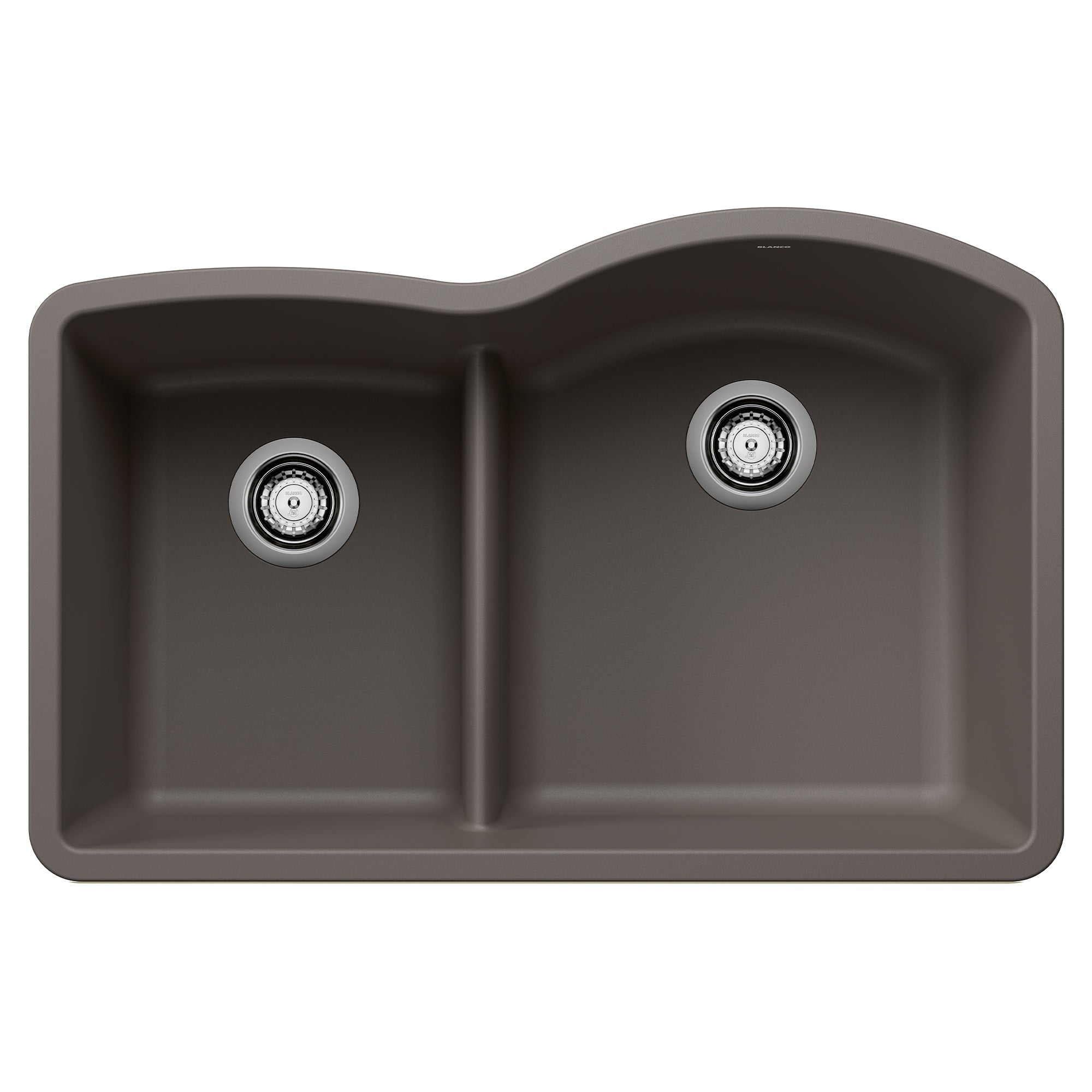 Blanco - 443103 - Diamond SILGRANIT 32" 40/60 Reverse Double Bowl Undermount Kitchen Sink with Low Divide - Volcano Gray