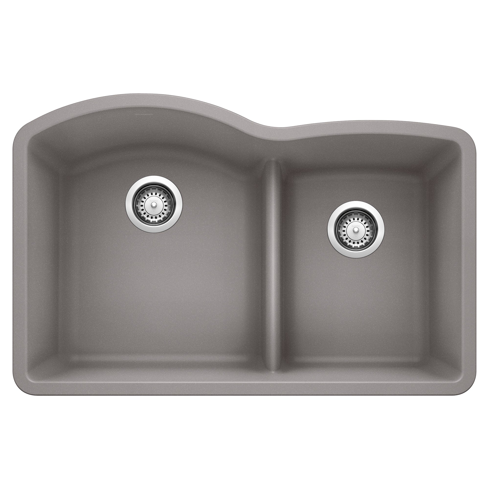Blanco - 441592 - Diamond SILGRANIT 32" 60/40 Double Bowl Undermount Kitchen Sink with Low Divide - Metallic Gray