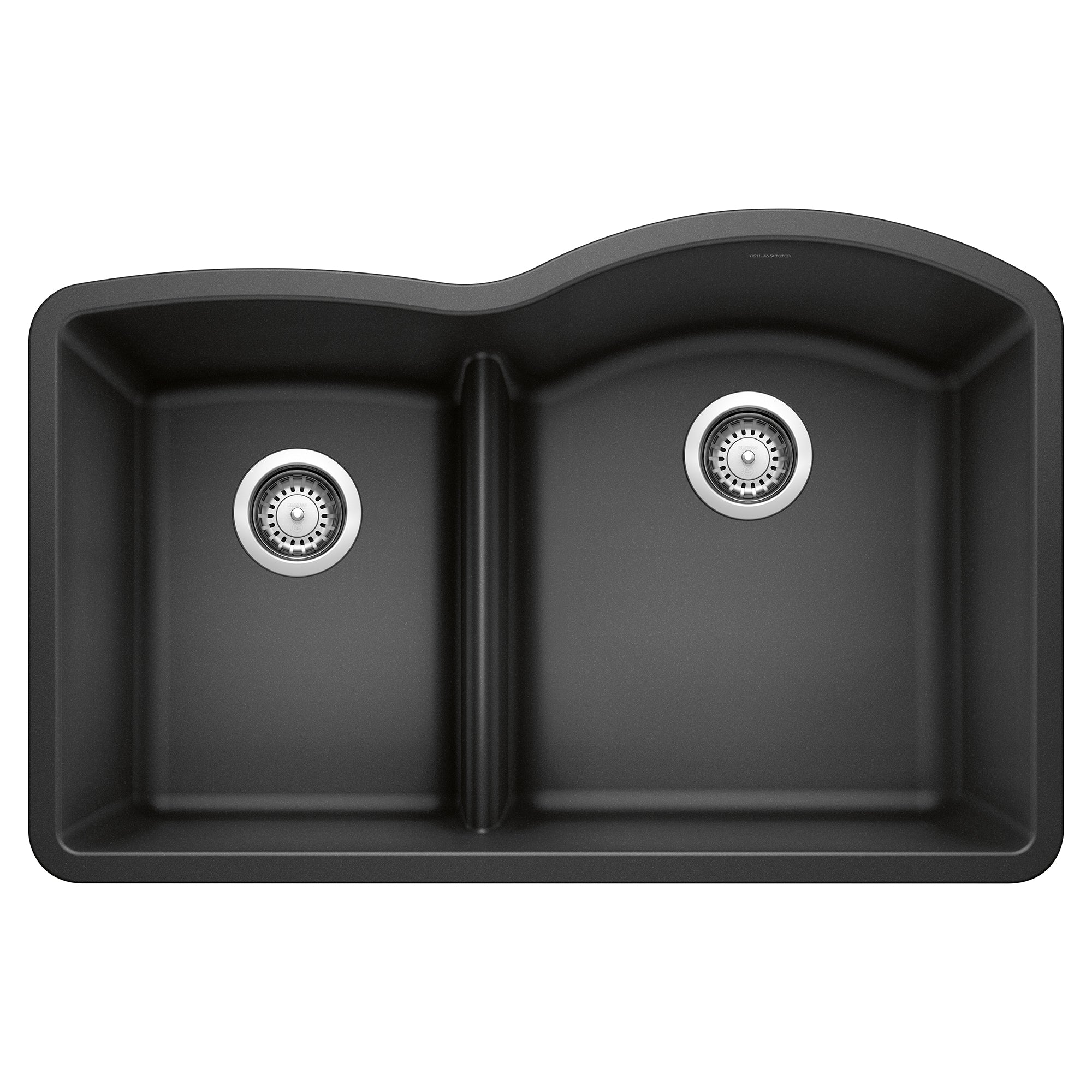 Blanco - 441598 - Diamond SILGRANIT 32" 40/60 Reverse Double Bowl Undermount Kitchen Sink with Low Divide - Anthracite