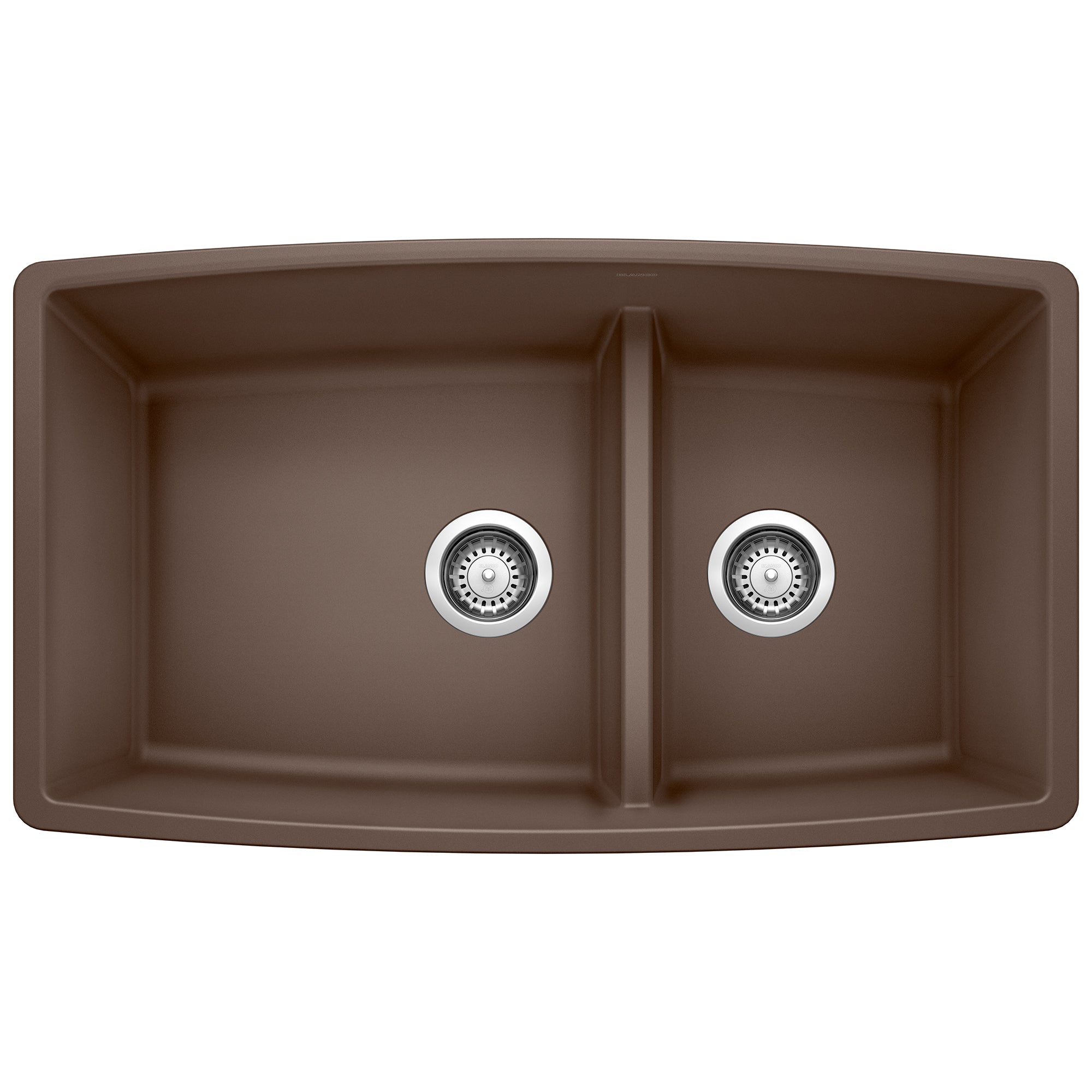 Blanco - 441313 - Performa SILGRANIT 33" 60/40 Double Bowl Undermount Kitchen Sink with Low Divide - Café
