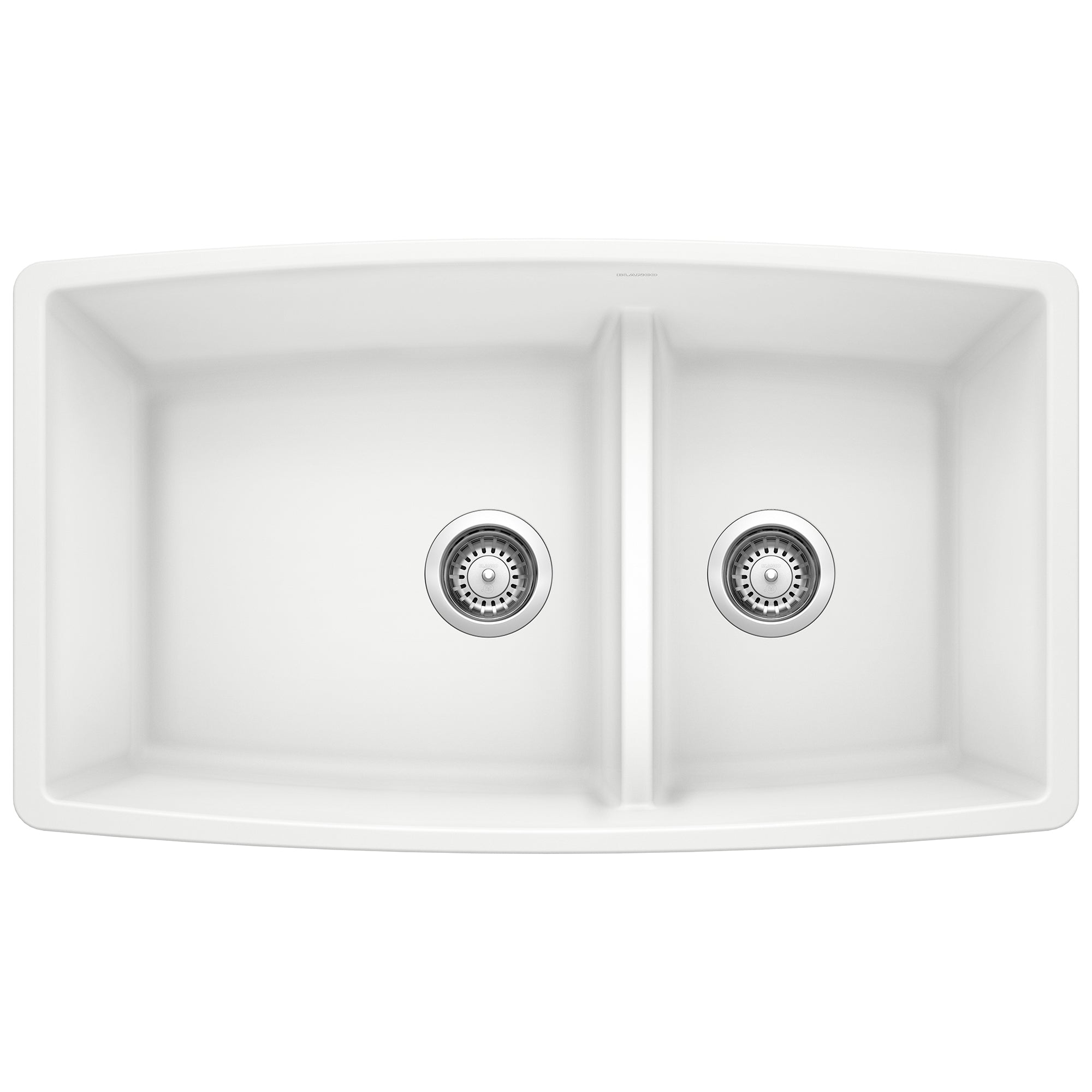 Blanco - 441310 - Performa SILGRANIT 33" 60/40 Double Bowl Undermount Kitchen Sink with Low Divide - White