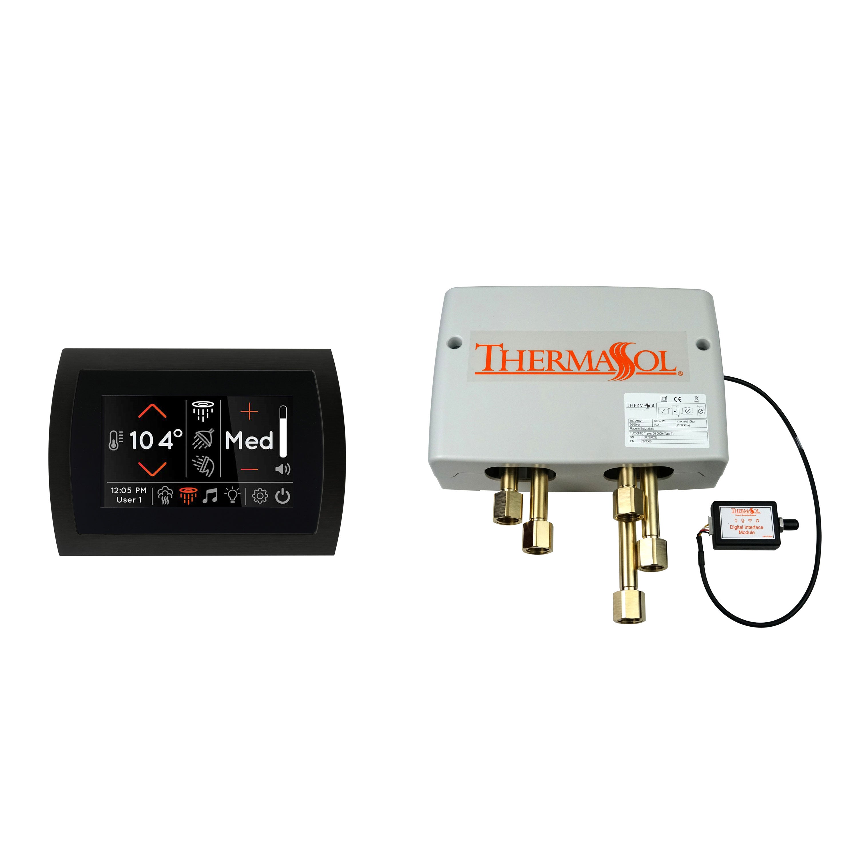 SignaTouch Control, (Recessed, Black Trim) and Digital Shower Valve Package - Maison&Co.