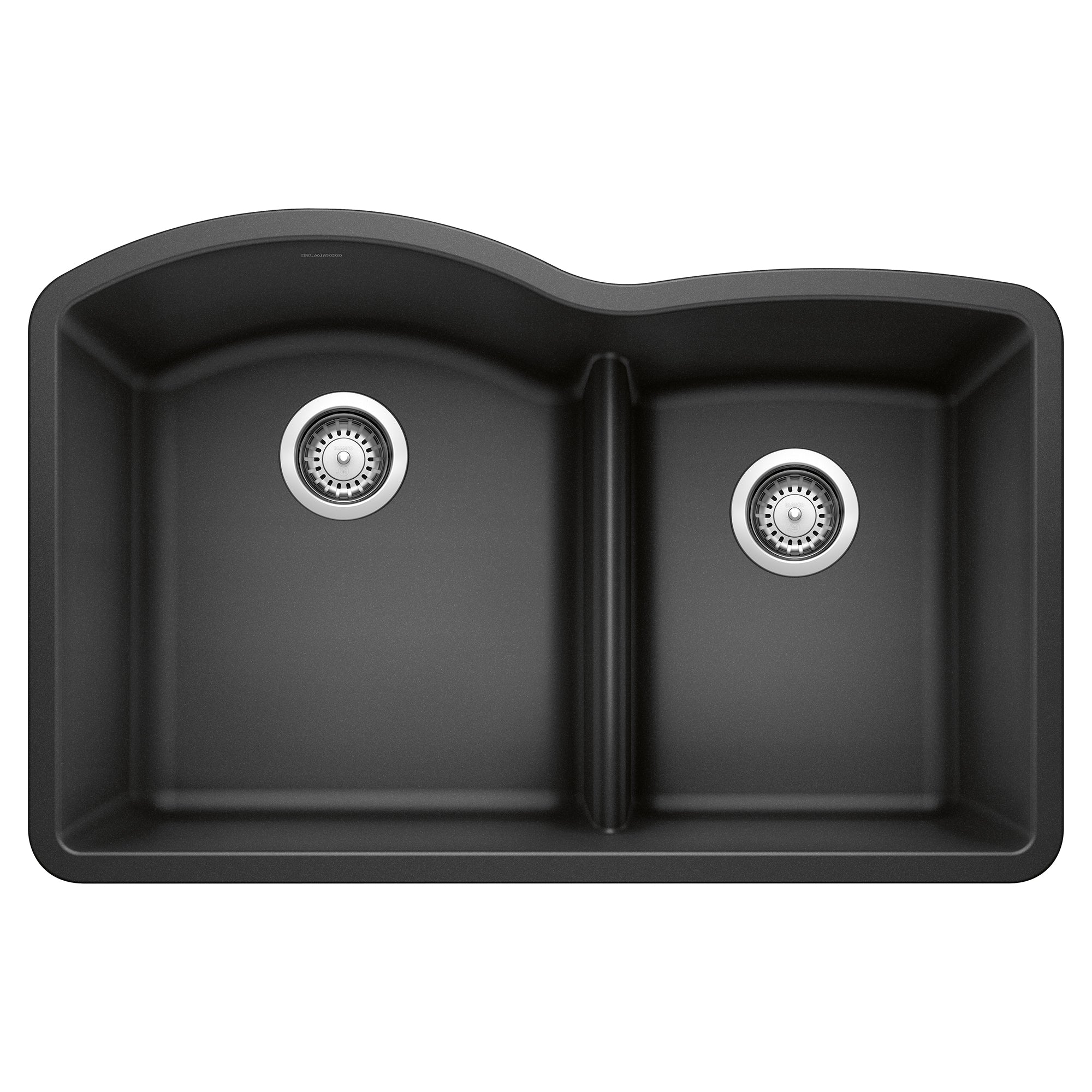 Blanco - 441590 - Diamond SILGRANIT 32" 60/40 Double Bowl Undermount Kitchen Sink with Low Divide - Anthracite