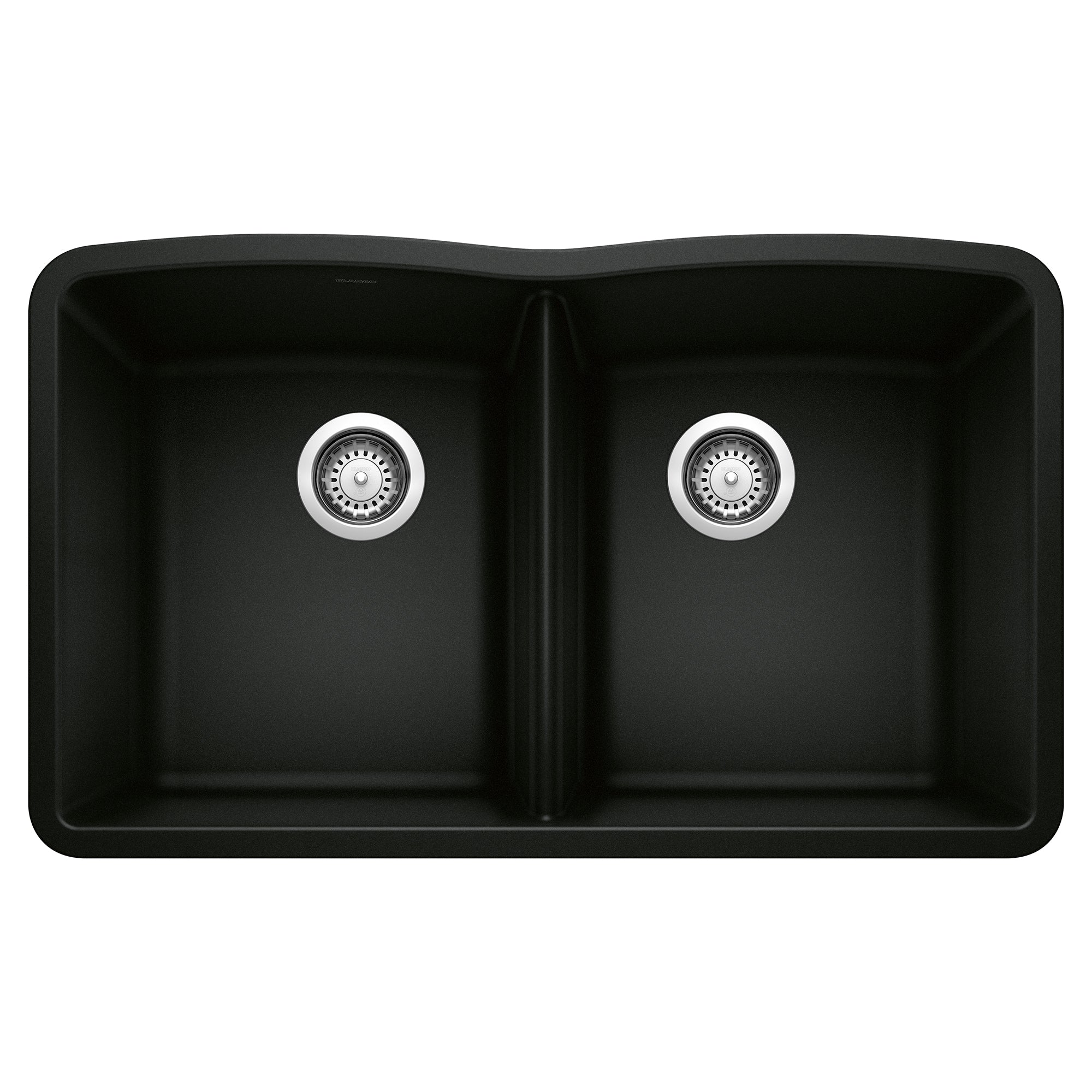 Blanco - 442913 - Diamond SILGRANIT 32" 50/50 Double Bowl Undermount Kitchen Sink - Coal Black