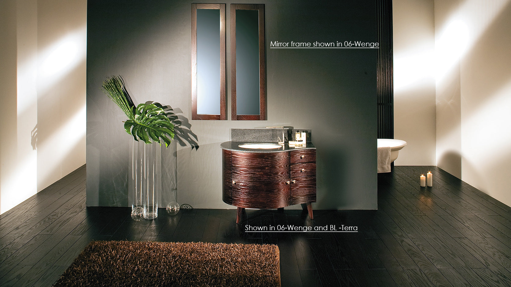 Free-standing wood base with three drawers and one door, washbasin on the left, 42"W, 21 1/2"D, 31 1/2"H - Maison&Co.