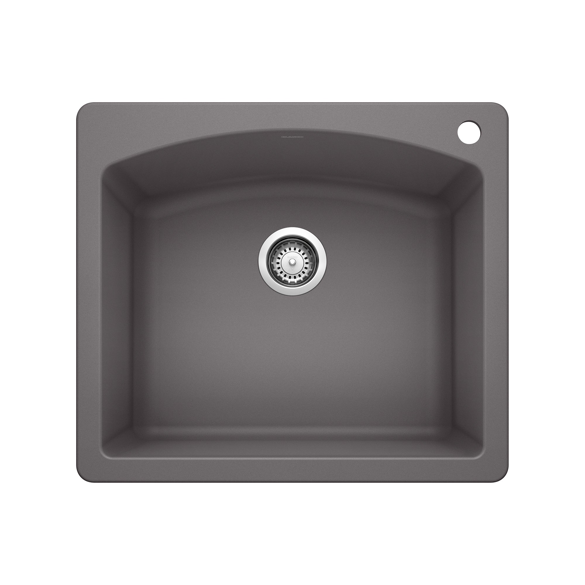 Blanco - 441463 - Diamond SILGRANIT 25" Single Bowl Dual Mount Kitchen Sink - Cinder