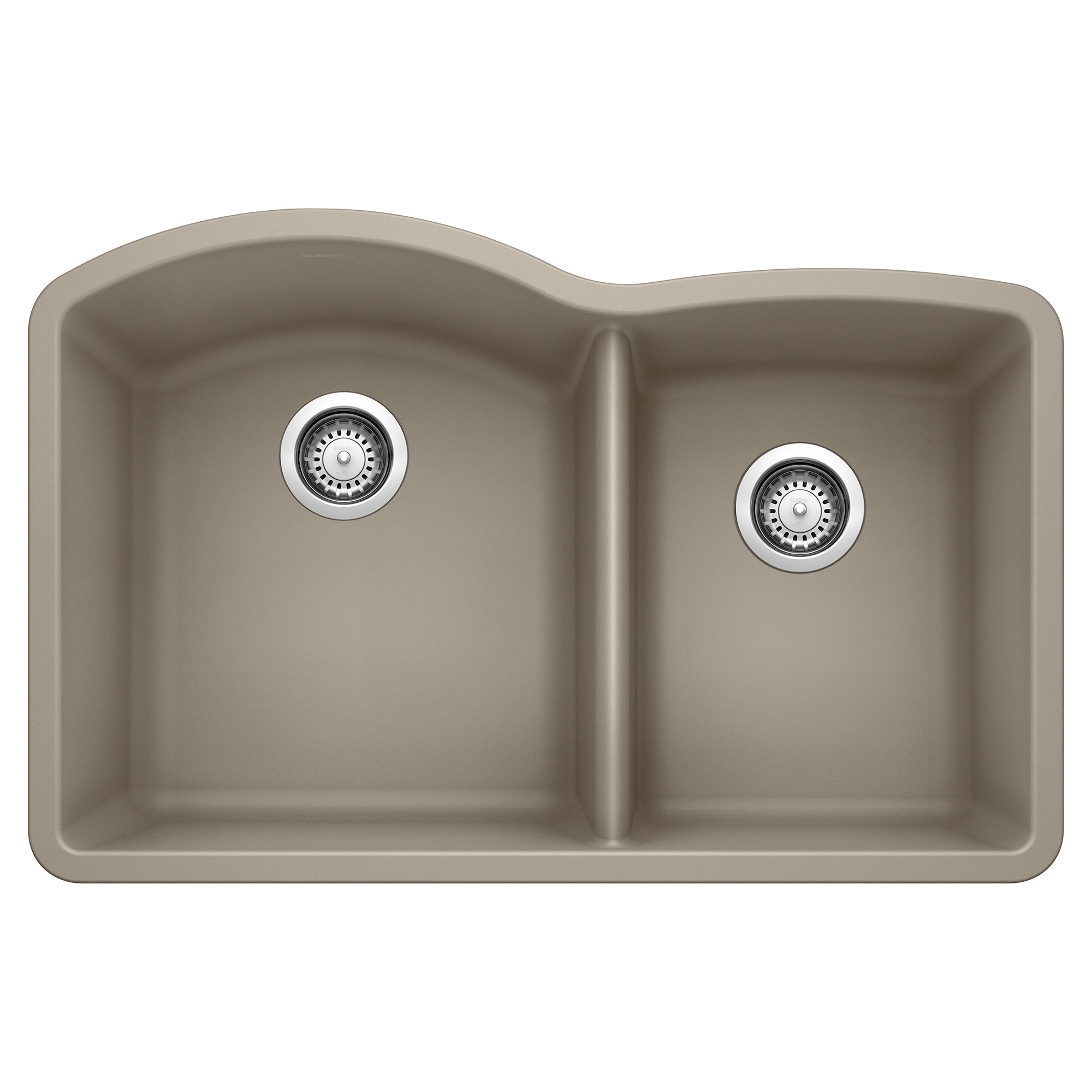 Blanco - 441284 - Diamond SILGRANIT 32" 60/40 Double Bowl Undermount Kitchen Sink - Truffle
