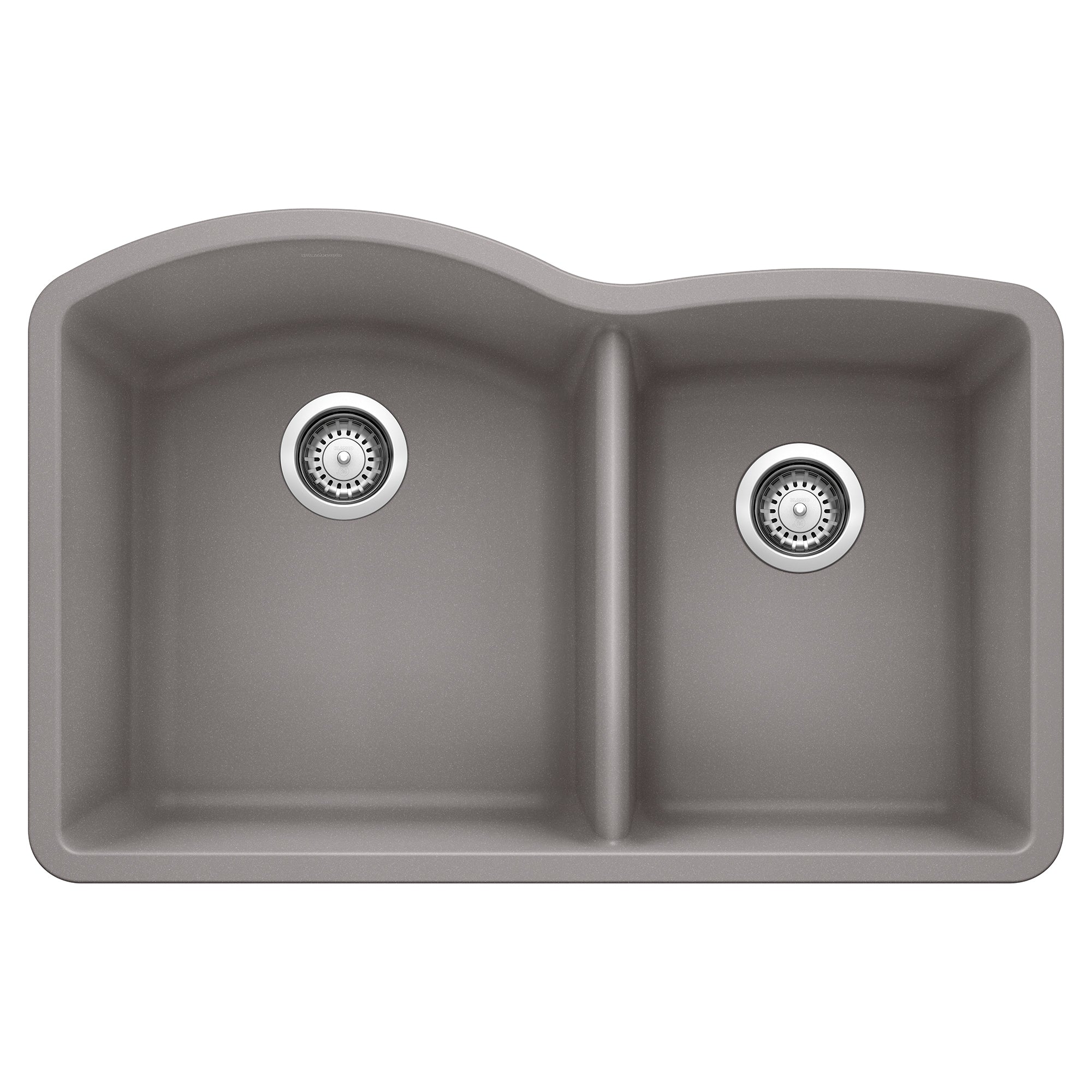 Blanco - 440178 - Diamond SILGRANIT 32" 60/40 Double Bowl Undermount Kitchen Sink - Metallic Gray
