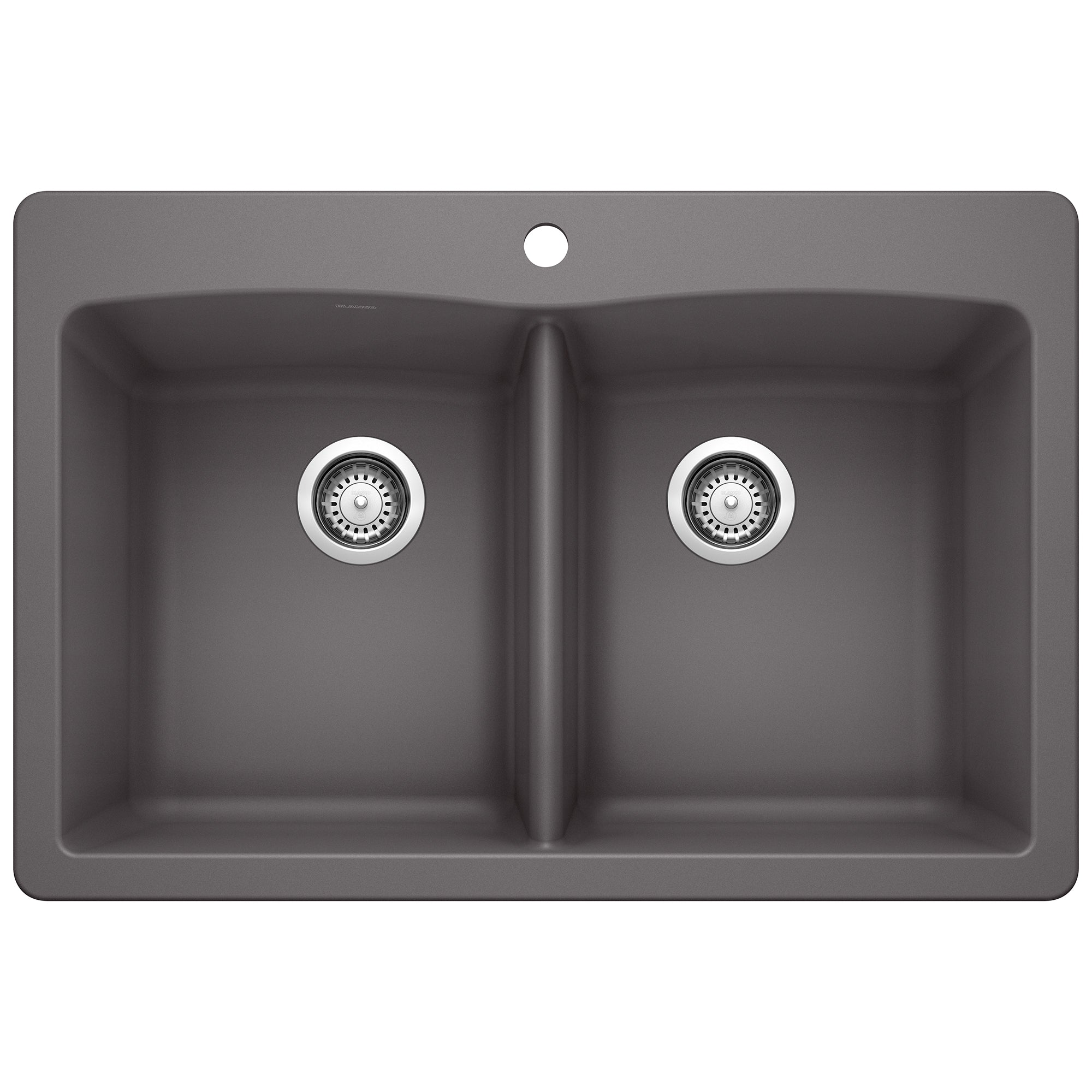 Blanco - 441466 - Diamond SILGRANIT 33" 50/50 Double Bowl Dual Mount Kitchen Sink - Cinder