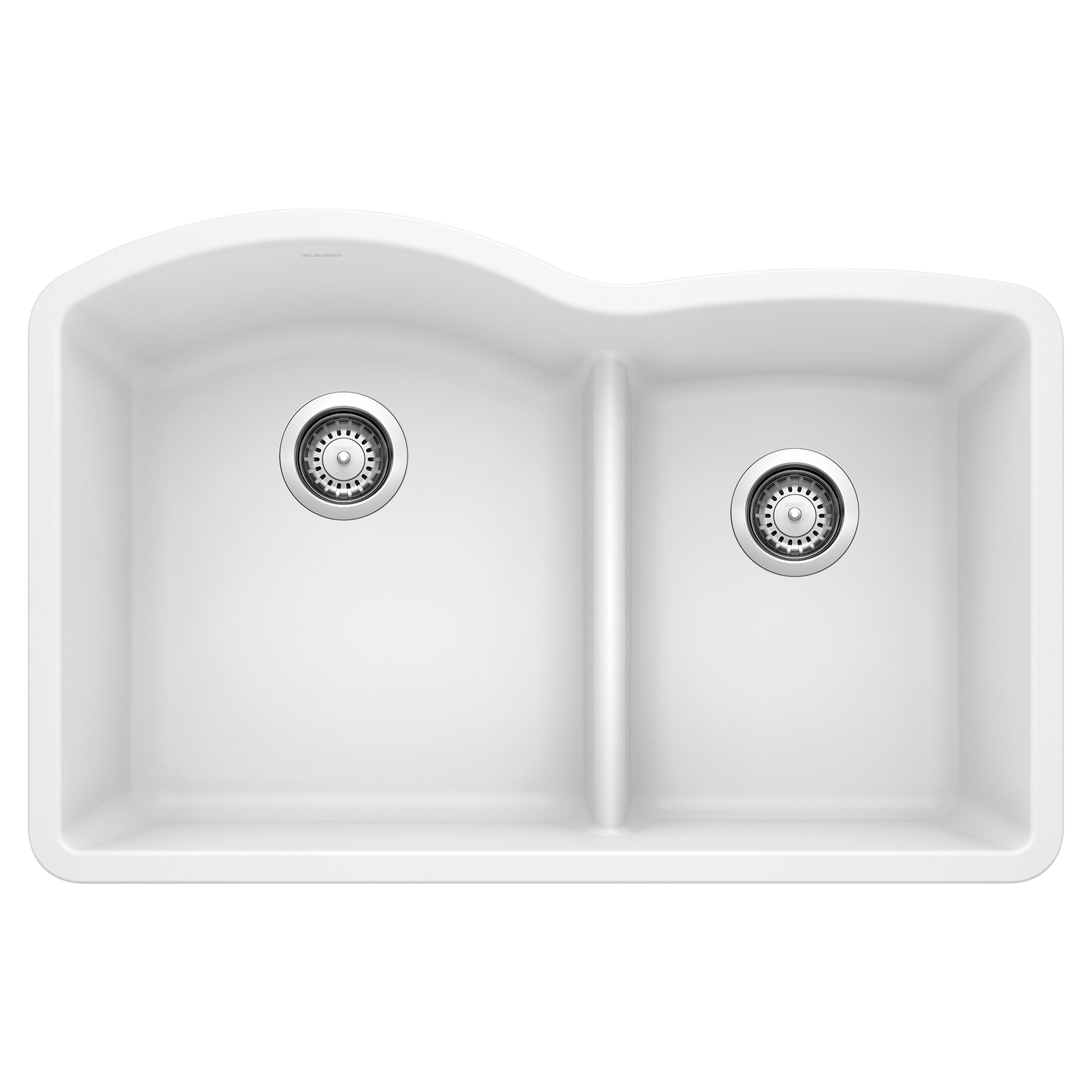 Blanco - 441593 - Diamond SILGRANIT 32" 60/40 Double Bowl Undermount Kitchen Sink with Low Divide - White
