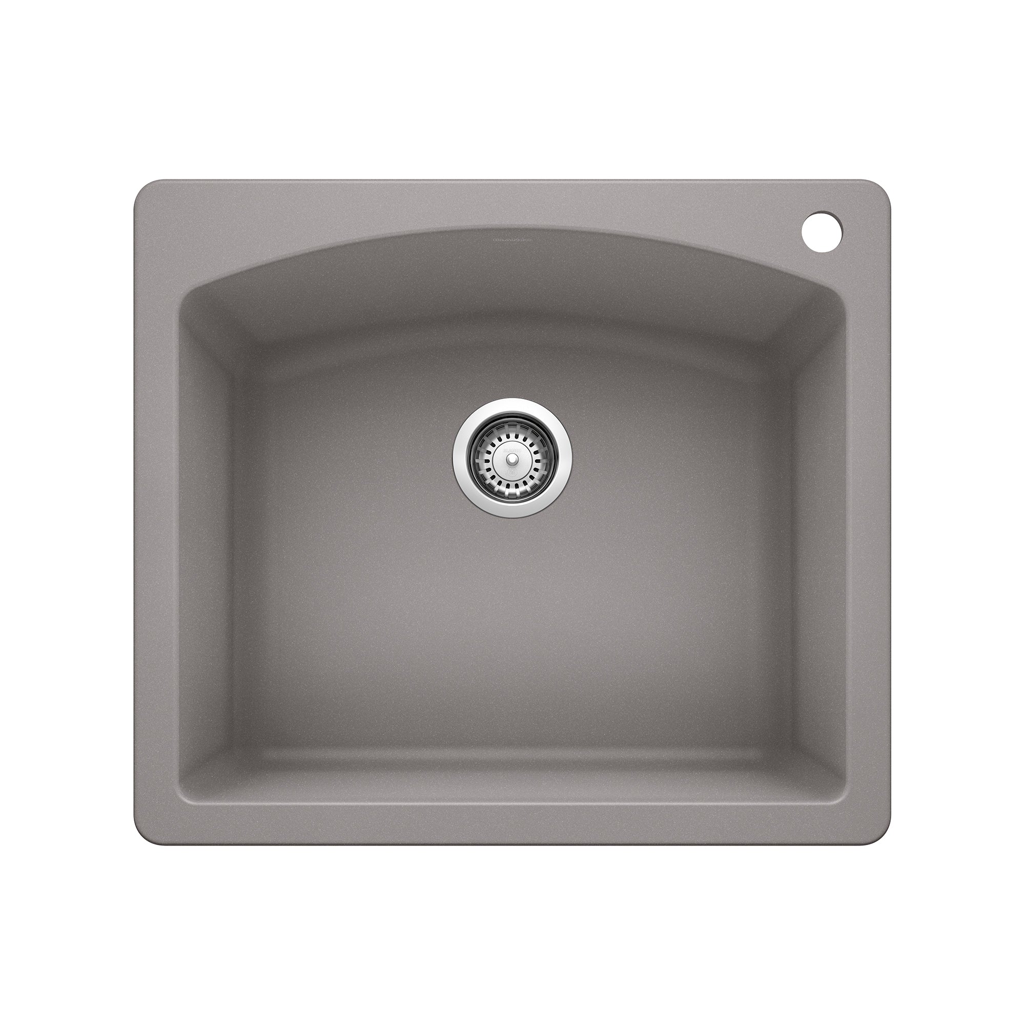 Blanco - 440209 - Diamond SILGRANIT 25" Single Bowl Dual Mount Kitchen Sink - Metallic Gray