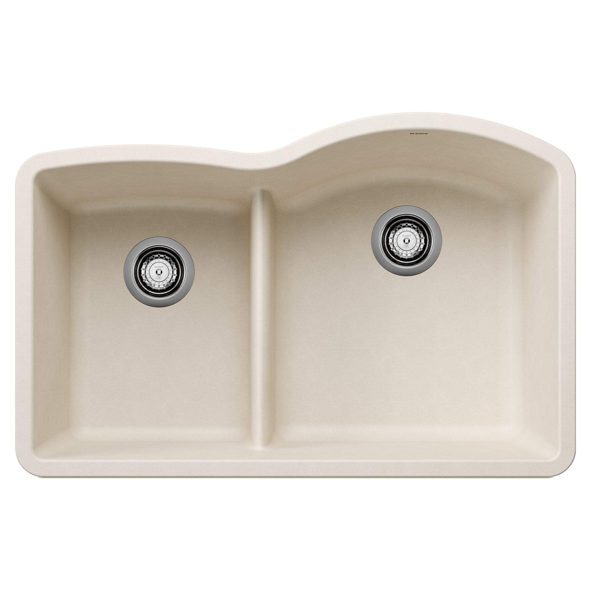 Blanco - 443066 - Diamond SILGRANIT 32" 40/60 Reverse Double Bowl Undermount Kitchen Sink with Low Divide - Soft White