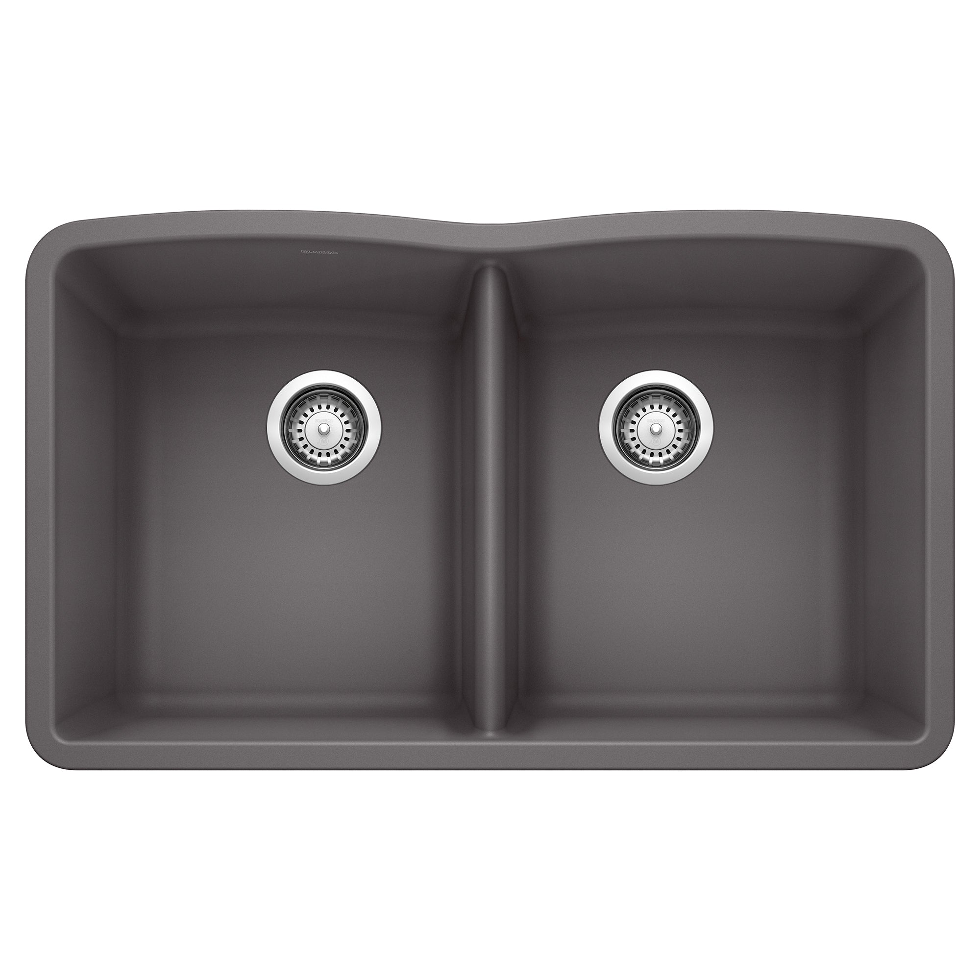 Blanco - 441470 - Diamond SILGRANIT 32" 50/50 Double Bowl Undermount Kitchen Sink - Cinder