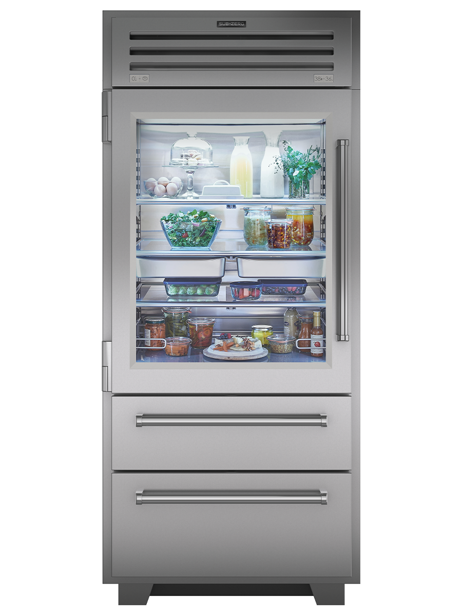 36" Pro Refrigerator/Freezer - Glass Door