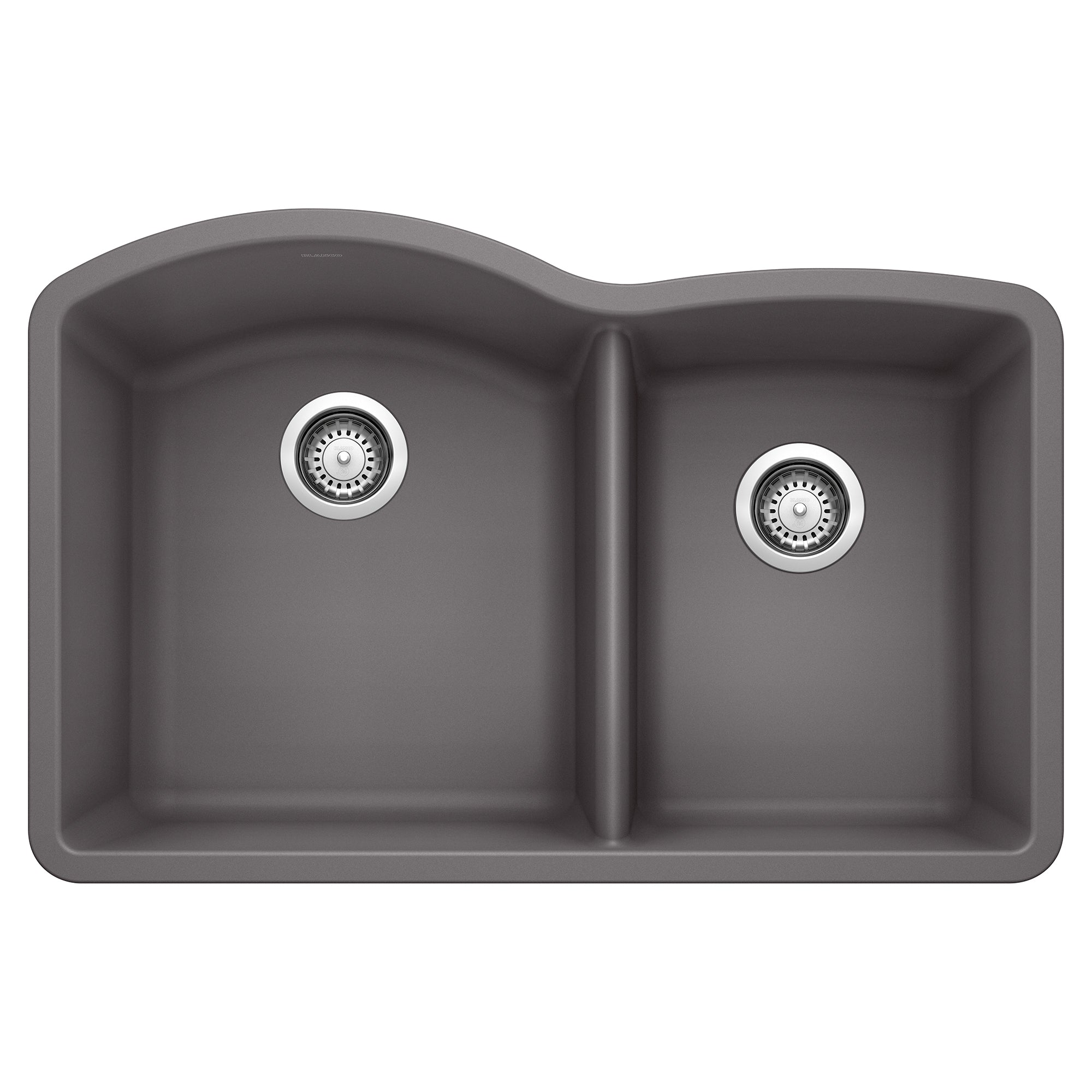 Blanco - 441469 - Diamond SILGRANIT 32" 60/40 Double Bowl Undermount Kitchen Sink - Cinder
