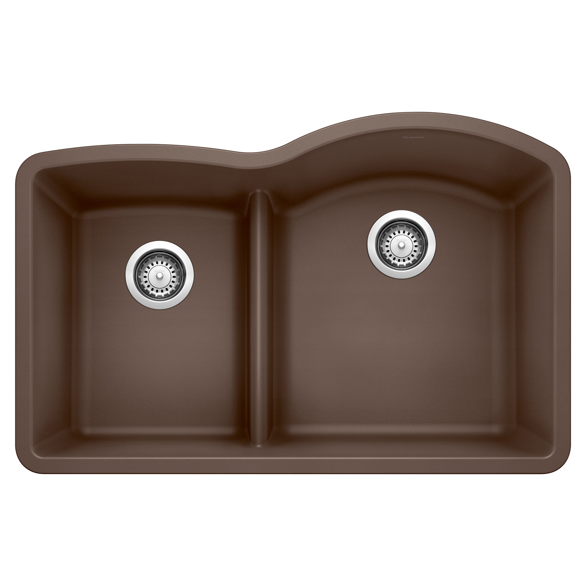 Blanco - 441609 - Diamond SILGRANIT 32" 40/60 Reverse Double Bowl Undermount Kitchen Sink with Low Divide - Café