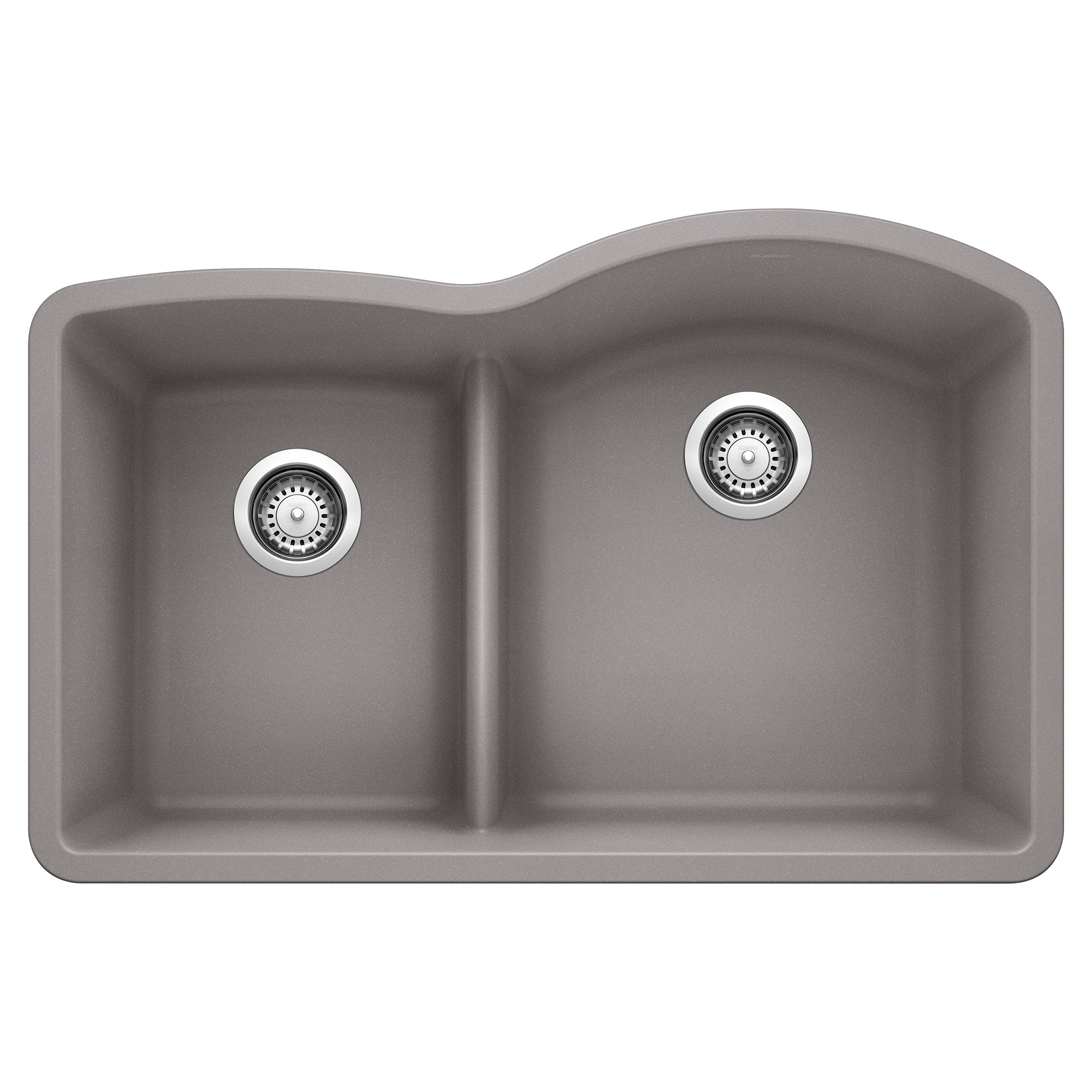 Blanco - 441601 - Diamond SILGRANIT 32" 40/60 Reverse Double Bowl Undermount Kitchen Sink with Low Divide - Metallic Gray