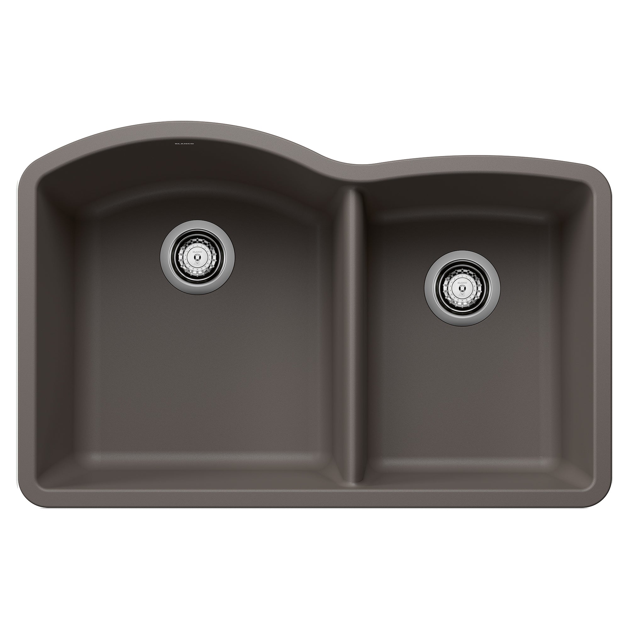 Blanco - 443101 - Diamond SILGRANIT 32" 60/40 Double Bowl Undermount Kitchen Sink - Volcano Gray
