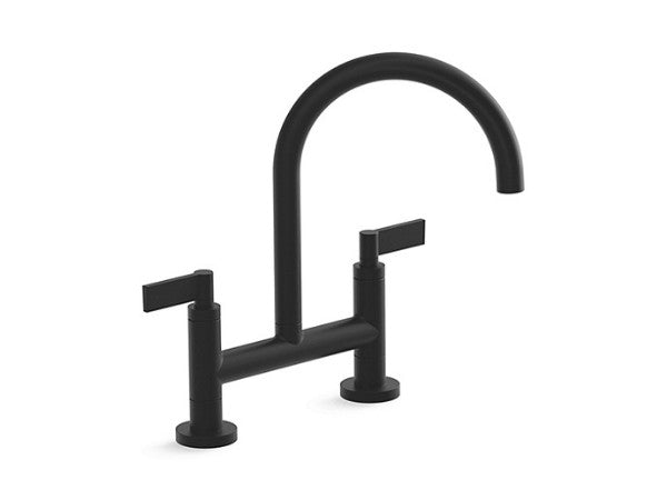 One™ Kitchen Bridge Faucet, D-Mount, Lv in Multiple Finishes Length:24.375" Width:16.375" Height:4.563" - Maison&Co.