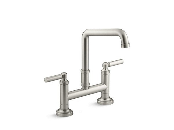Quincy™ Bridge Faucet, Deck Mount in Multiple Finishes Length:24.375" Width:16.375" Height:4.563" - Maison&Co.
