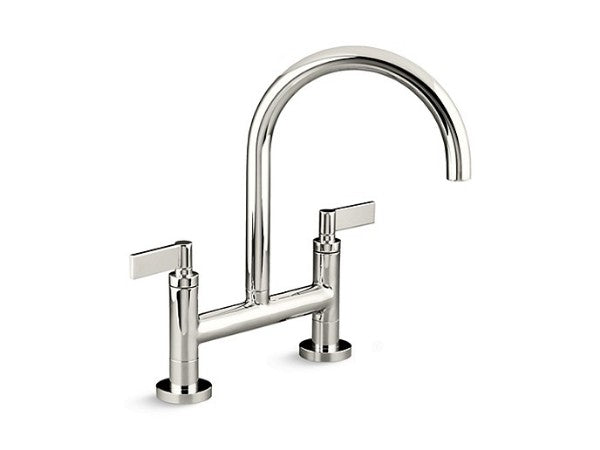 One™ Kitchen Bridge Faucet, D-Mount, Lv in Multiple Finishes Length:24.375" Width:16.375" Height:4.563" - Maison&Co.