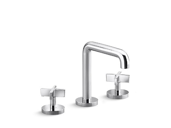 One™ Basin Set, Tall Spout, Cross Handle in Multiple Finishes Length:18" Width:12.5" Height:3.5"