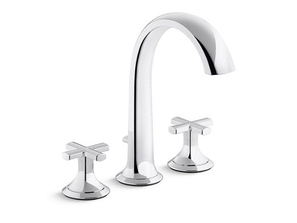 Script® Deckmnt Bath Faucet Crss Hndl in Multiple Finishes Length:14.938" Width:11.25" Height:3.875" - Maison&Co.
