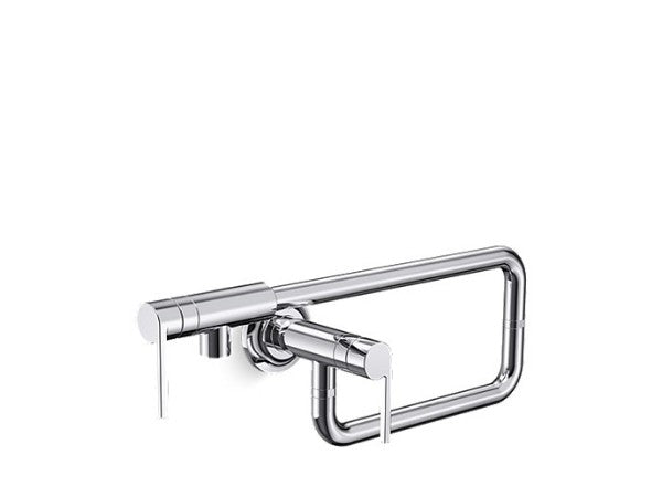 Juxtapose™ Wall Mount Pot Filler in Multiple Finishes Length:18.11" Width:7.874" Height:2.165" - Maison&Co.