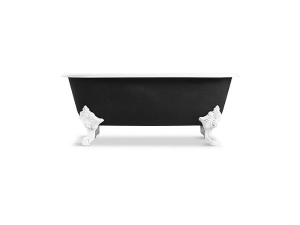 Circe® Bath No Feet-Exterior Black in White Finish Length:76.772" Width:34.252" Height:23.622" - Maison&Co.