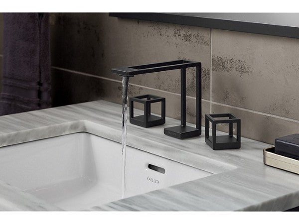 Grid™ Sink Faucet, 3D Spout, Cube Handle in Matte Black Finish Length:25.563" Width:16.5" Height:4.813" - Maison&Co.