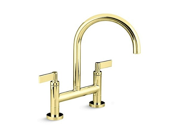 One™ Kitchen Bridge Faucet, D-Mount, Lv in Multiple Finishes Length:24.375" Width:16.375" Height:4.563" - Maison&Co.