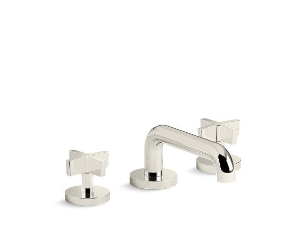 One™ Basin Set, Low Spout, Cross Handle in Multiple Finishes Length:18.063" Width:12.625" Height:3.5" - Maison&Co.