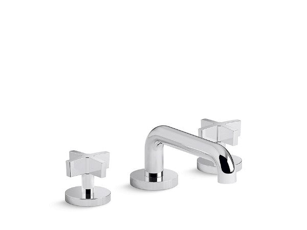 One™ Basin Set, Low Spout, Cross Handle in Multiple Finishes Length:18.063" Width:12.625" Height:3.5"